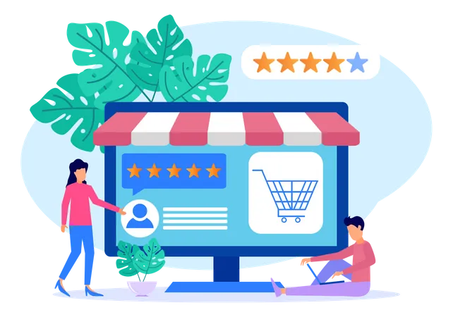 Online-Shopping-Plattform  Illustration