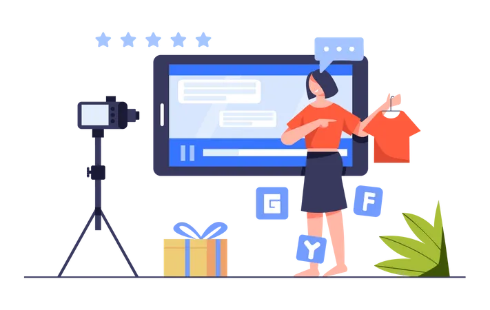 Online Shopping product review Illustration
