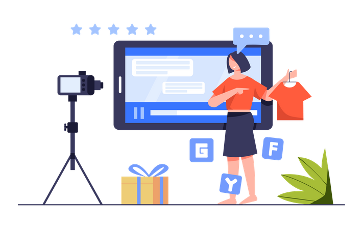 Online Shopping product review  Illustration