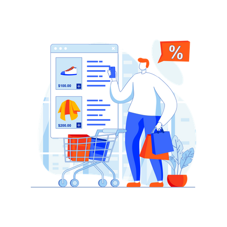 Online-Shopping-Rabatt  Illustration