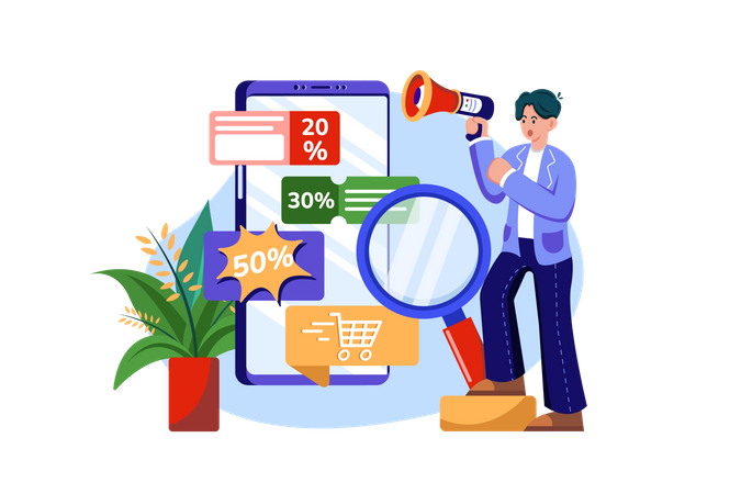 Online-Shopping-Rabatt  Illustration