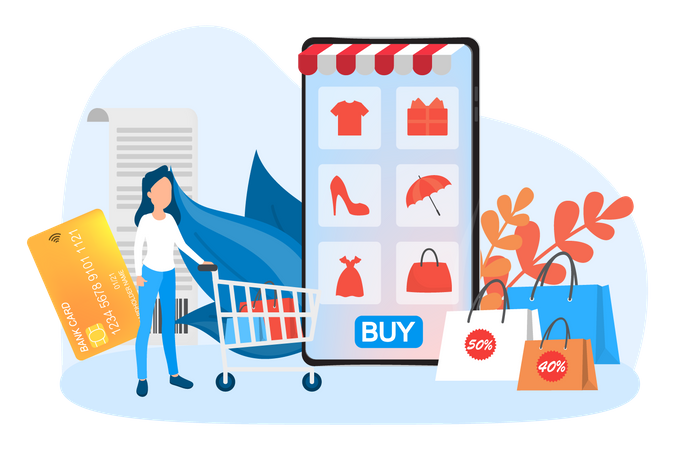 Online-Shopping-Rabatt  Illustration