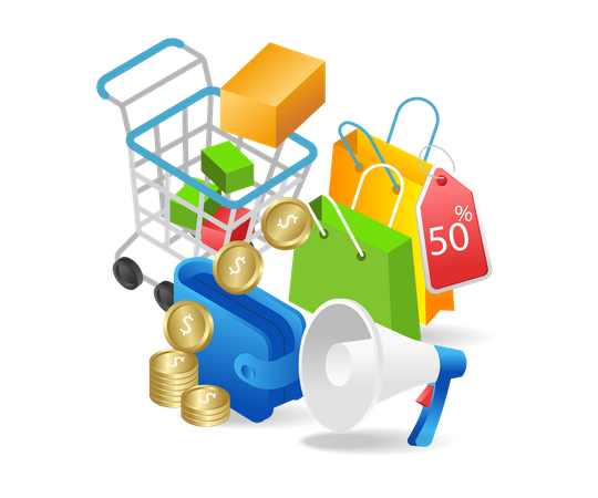 Online-Shopping-Rabatt  Illustration