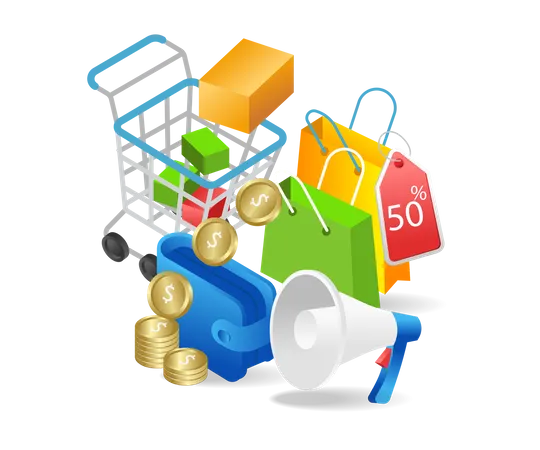 Online-Shopping-Rabatt  Illustration