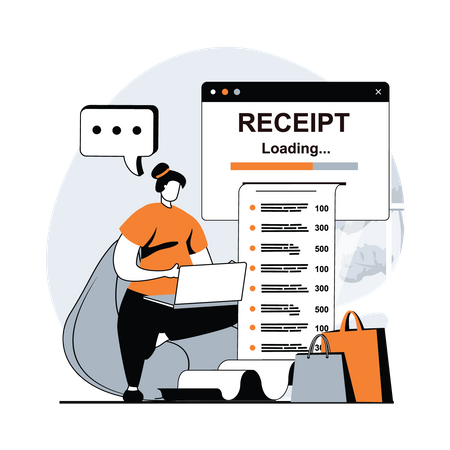 Online shopping receipt  Illustration