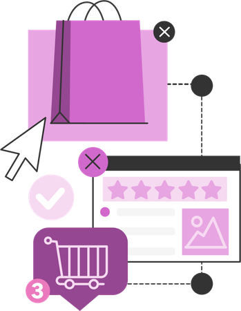 Online shopping review  Illustration