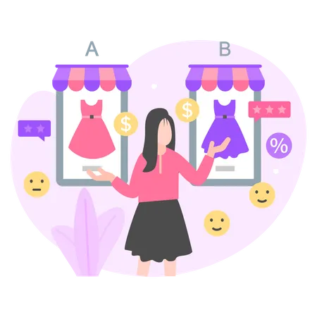 Online Shopping review  Illustration