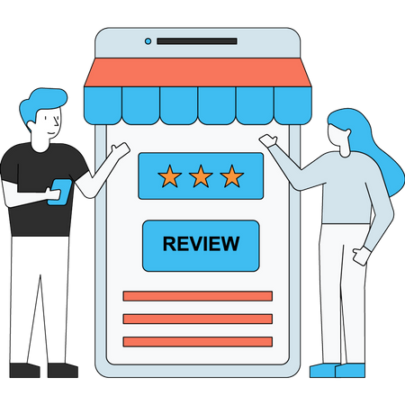 Online shopping review  Illustration
