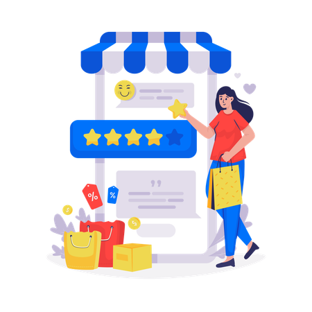 Online shopping review  Illustration