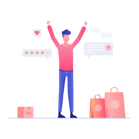 Online Shopping Review  Illustration