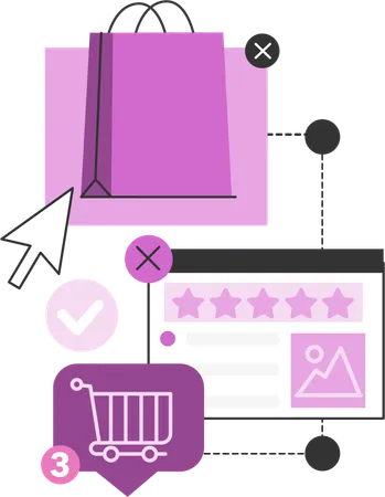 Online shopping review  Illustration