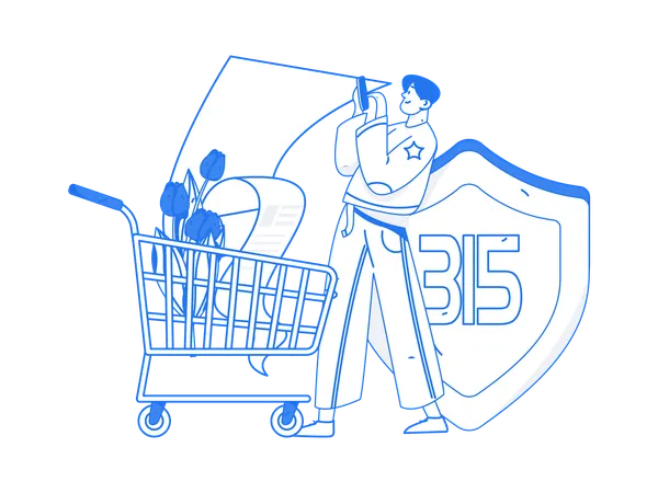 Online shopping rights protection  Illustration