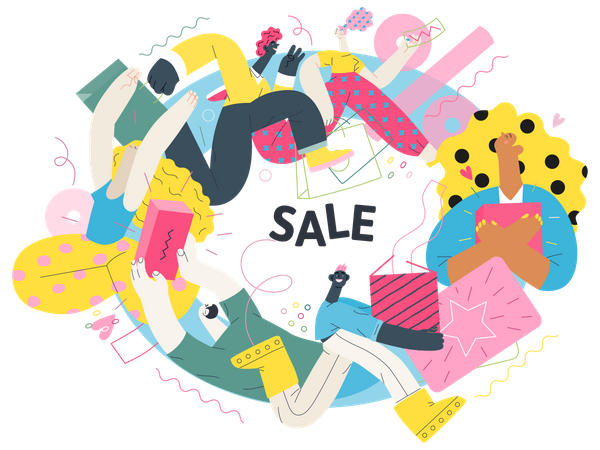 Online shopping sale Illustration