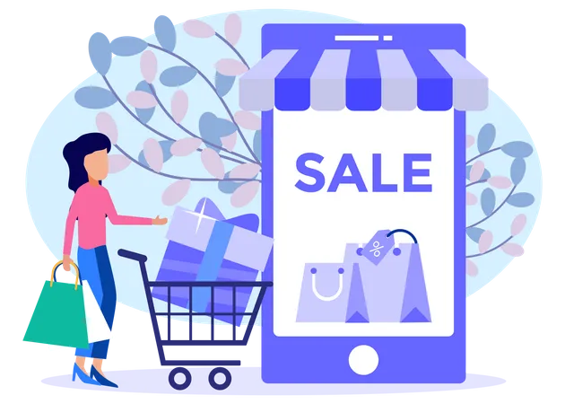 Online Shopping Sale Illustration
