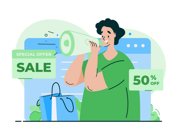 Online-Shopping-Verkaufsangebot  Illustration