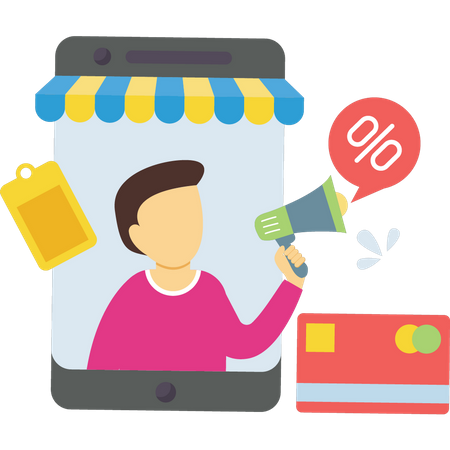 Online shopping sale announcement  일러스트레이션