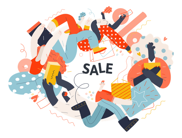 Online shopping sale  Illustration