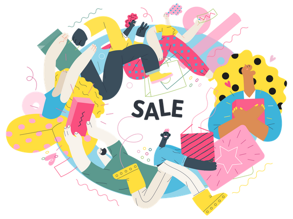 Online shopping sale  Illustration