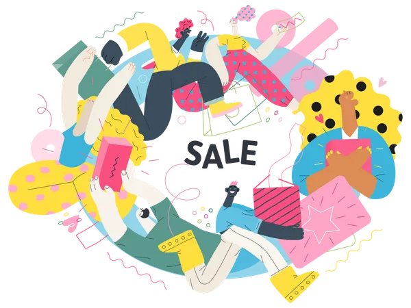 Online shopping sale  Illustration