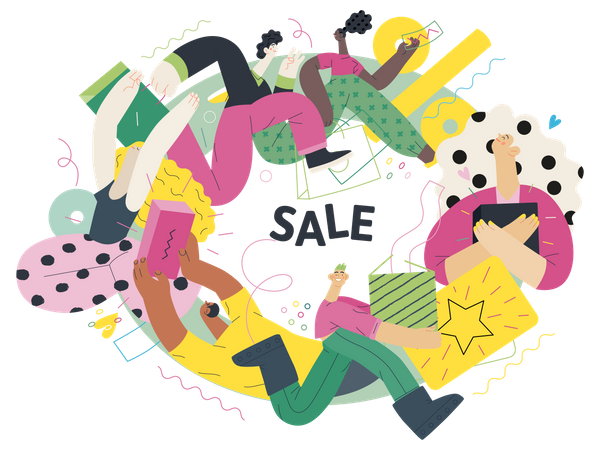 Online shopping sale  Illustration