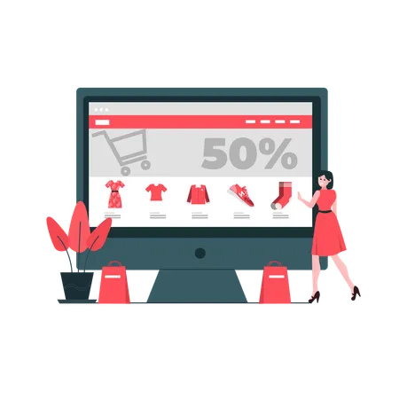 Online Shopping sale  Illustration