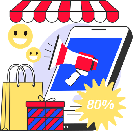 Online shopping sale  Illustration