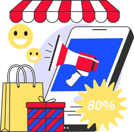 Online shopping sale  Illustration