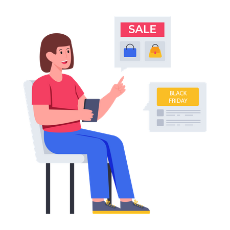 Online Shopping Sale  Illustration