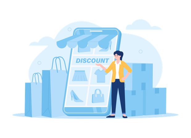 Online shopping sale  Illustration