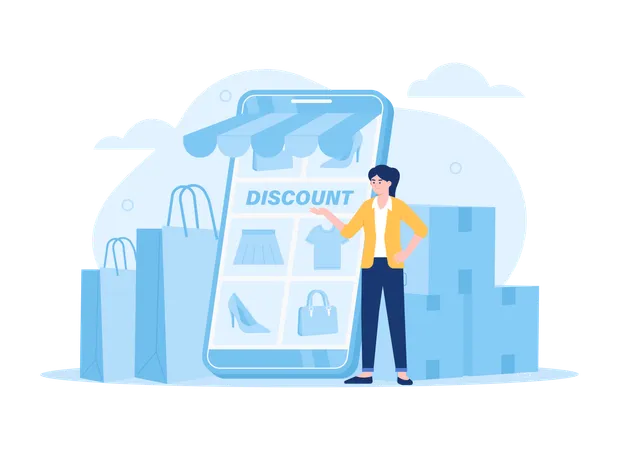 Online shopping sale  Illustration