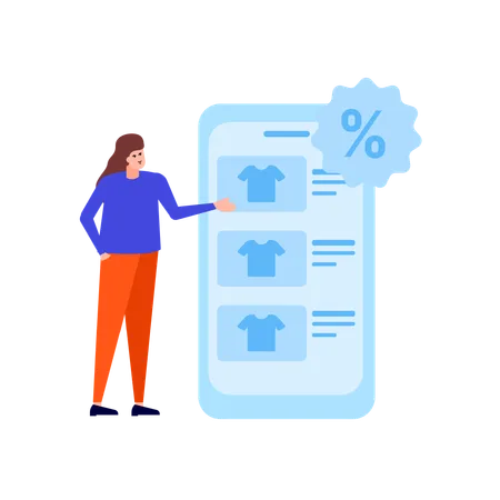 Online Shopping Sale  Illustration