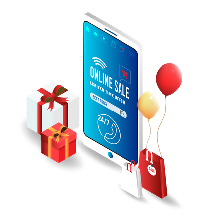 Online shopping sale  Illustration