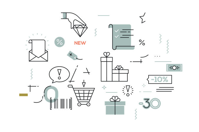 Online Shopping Sale  Illustration