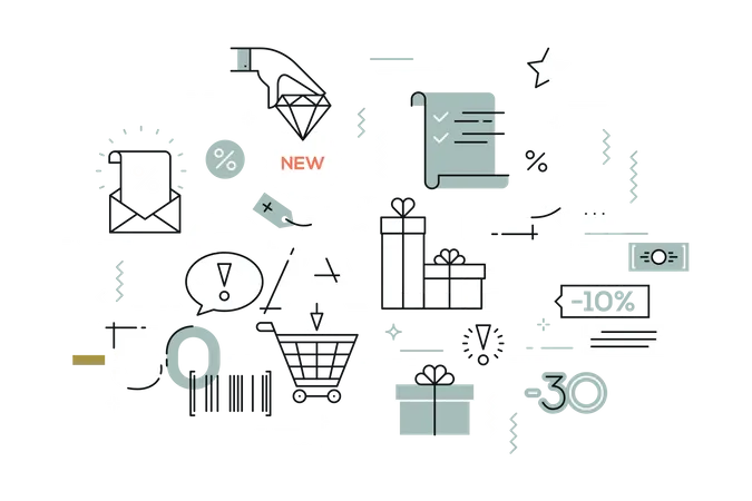 Online Shopping Sale  Illustration