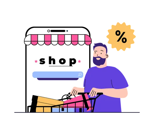 Online shopping sale  Illustration