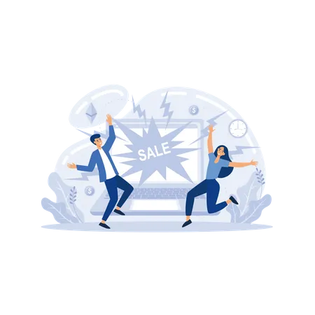 Online shopping sale  Illustration