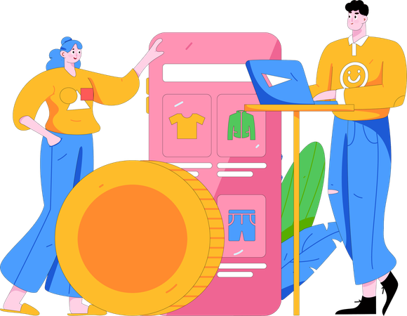 Online Shopping Sale  Illustration