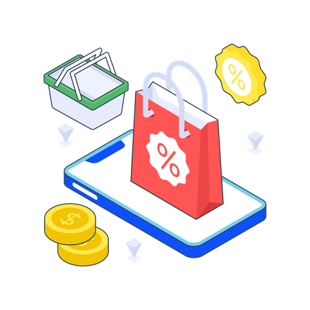 Online Shopping Sale  Illustration