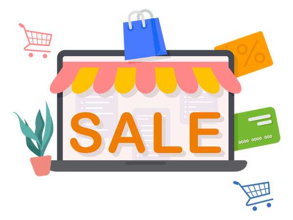 Online shopping sale  Illustration