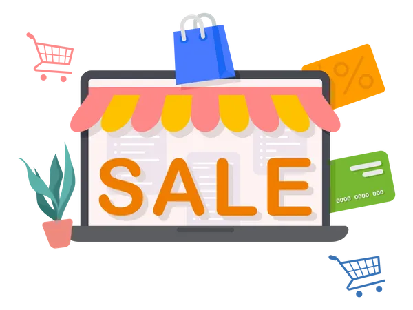 Online shopping sale  Illustration