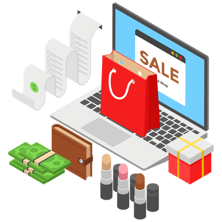 Online shopping sale  イラスト
