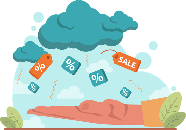 Online shopping sale  イラスト