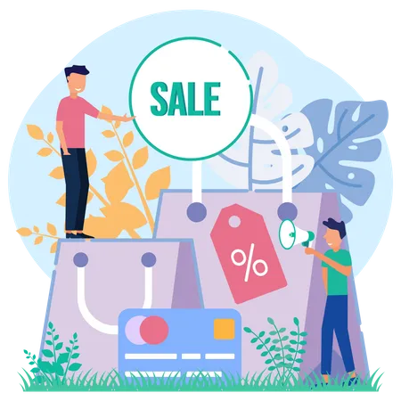 Online Shopping Sale Marketing Illustration