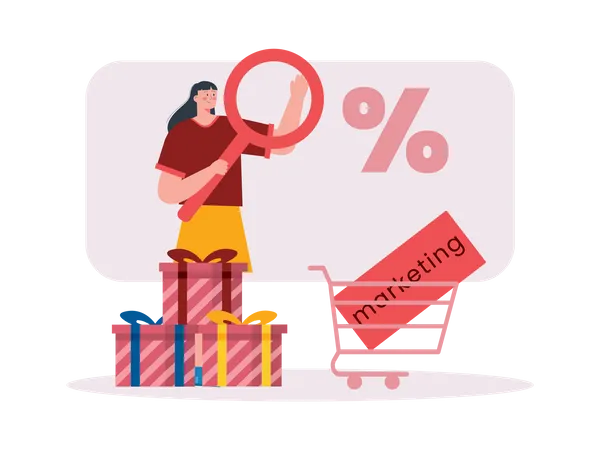 Online shopping sale marketing  Illustration
