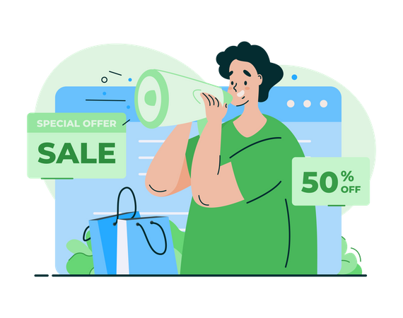 Online shopping sale offer  Illustration