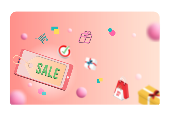 Online shopping sale offer  Illustration