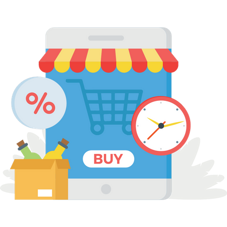 Online shopping sale timings  Illustration