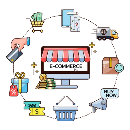 Online Shopping service Illustration