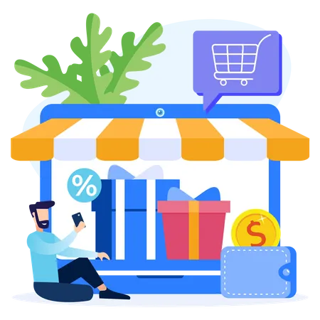 Online Shopping Service  Illustration
