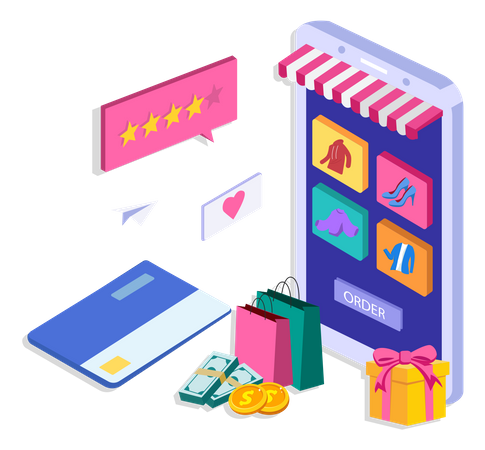 Online Shopping Service  Illustration